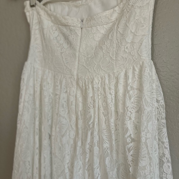 NWOT Curated Charm White Lace Strapless Bustier High-Low Dress - Picture 7 of 8